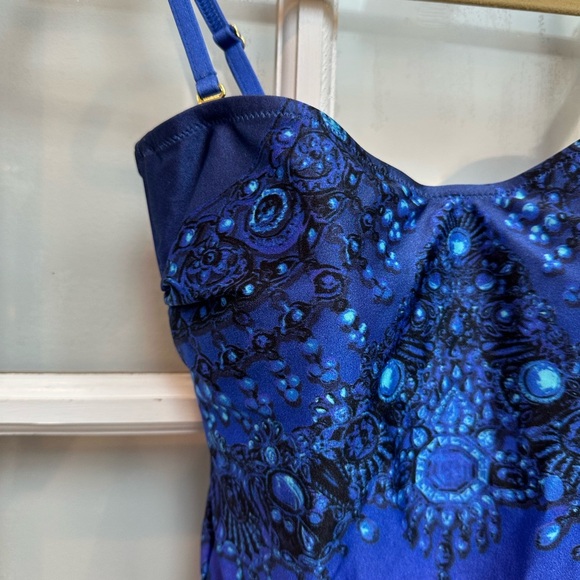 Gottex Blue Jewel Sultan Bandeau One Piece Swimsuit Women’s Size 8 US NWT - Picture 4 of 12